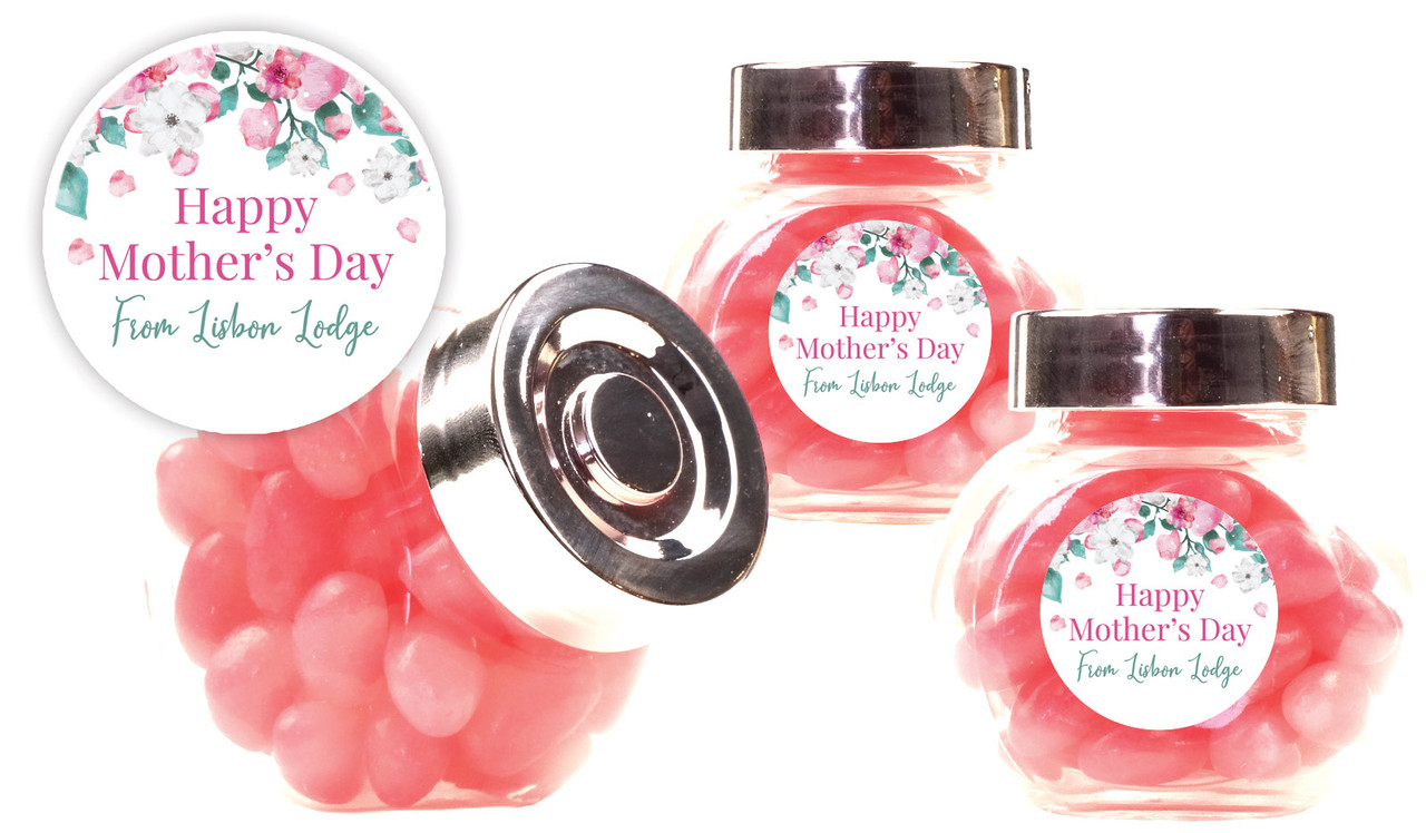 Falling Petals Mothers Day Personalised Mini Candy Jar