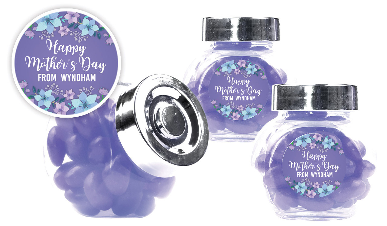 Dusk Flowers Mothers Day Personalised Mini Candy Jar