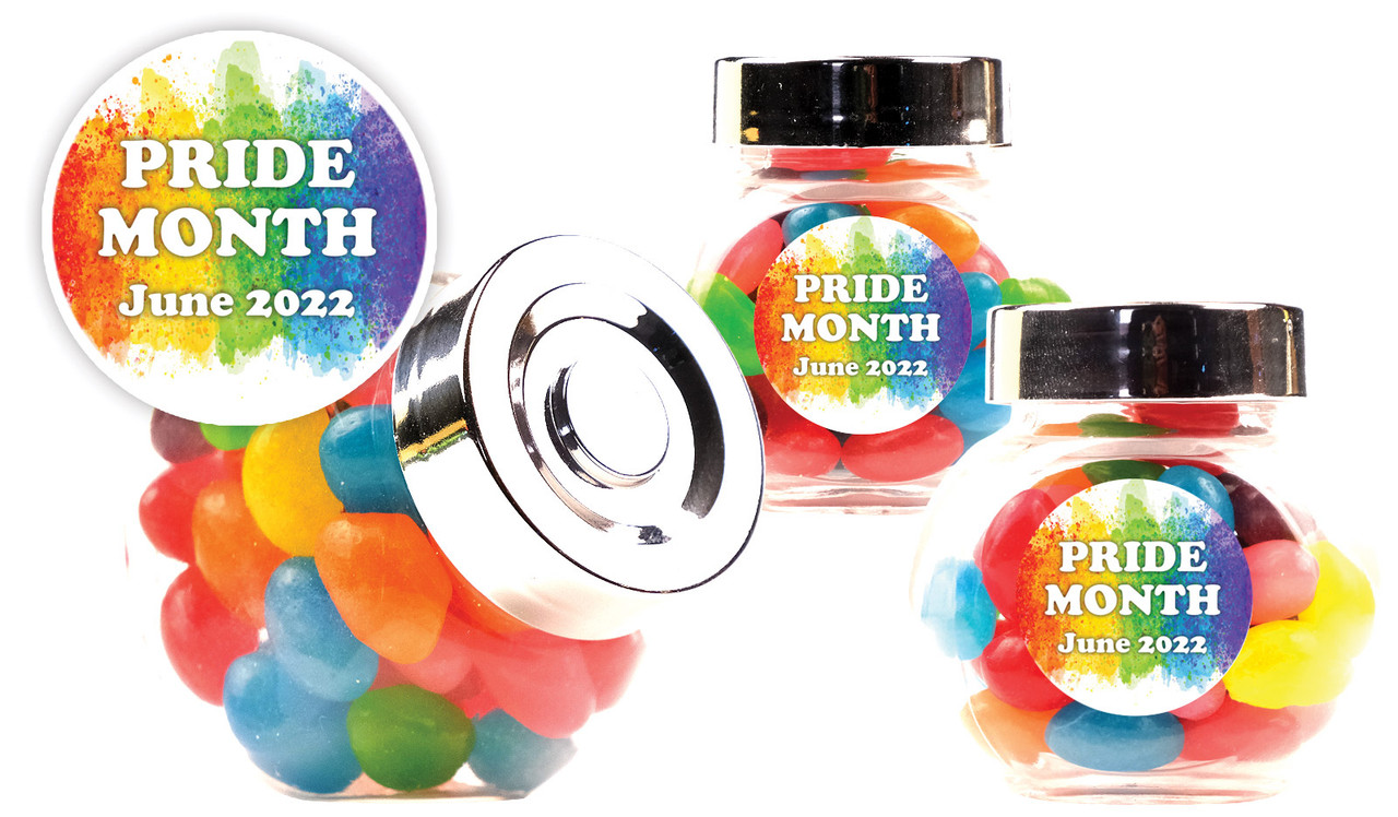 Painted Rainbow Personalised Pride Mini Candy Jar With Multicoloured Jelly Beans