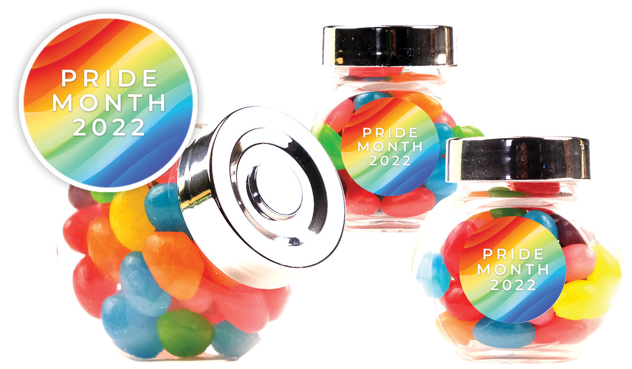 Contemporary Personalised Pride Mini Candy Jar With Multicoloured Jelly Beans
