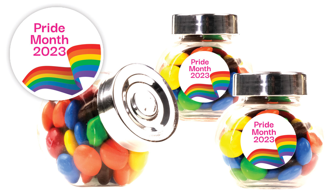 Waving Rainbow Personalised Pride Mini Candy Jar