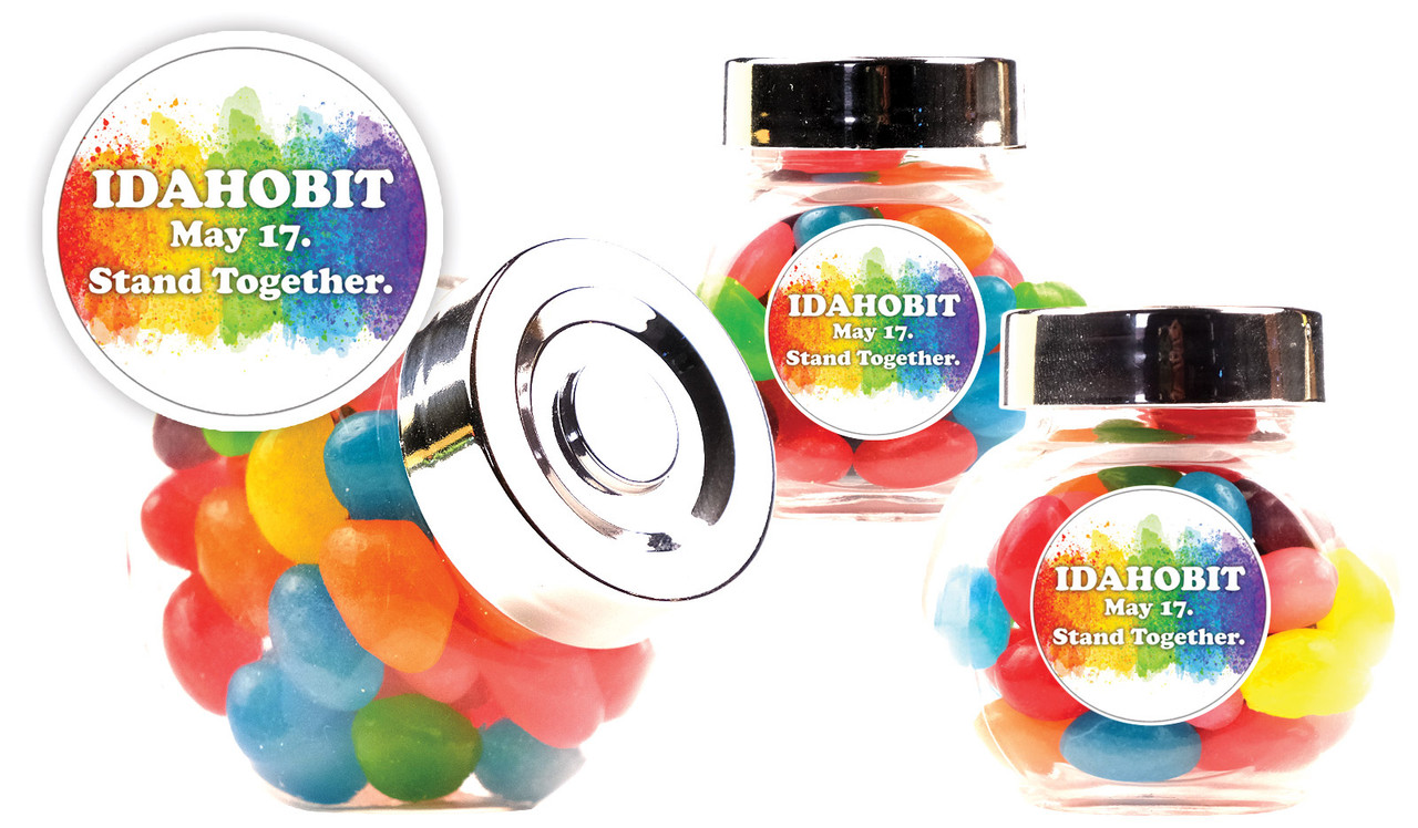 Idahobit Personalised Pride Mini Candy Jar With Multicoloured Jelly Beans