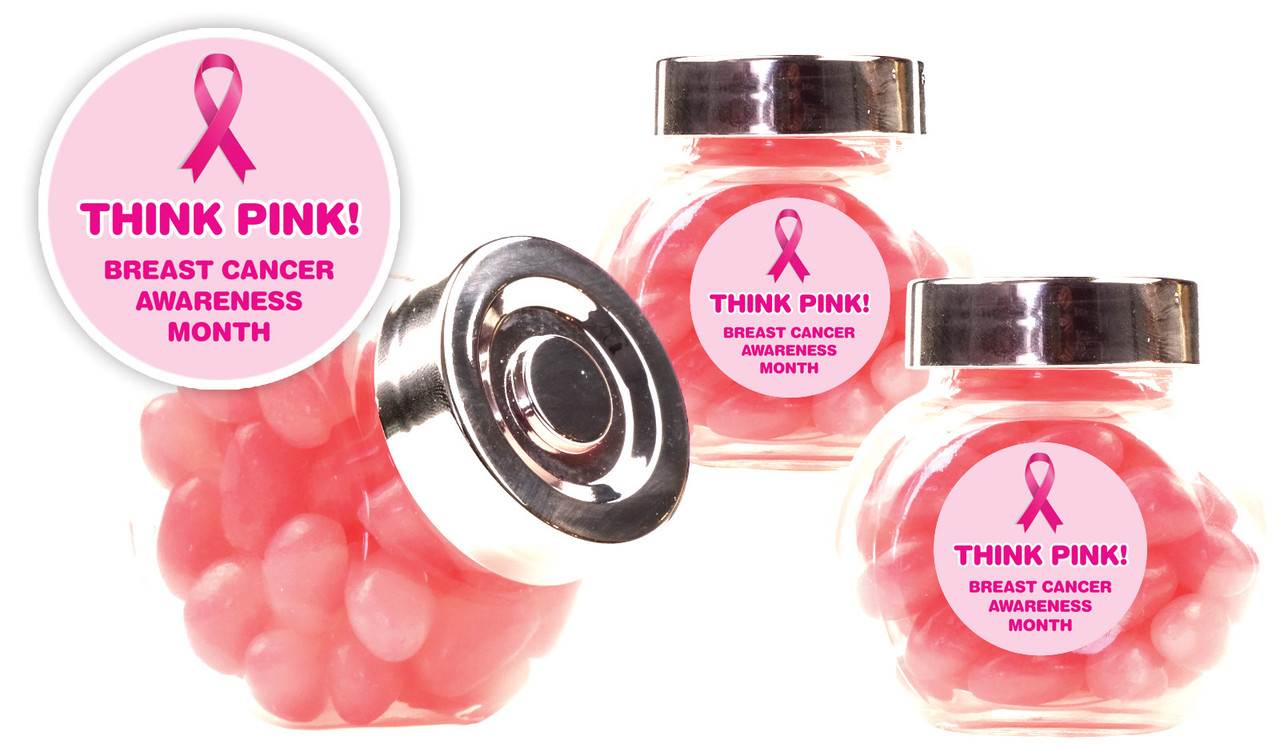 Pink Ribbon Personalised Mini Candy Jar