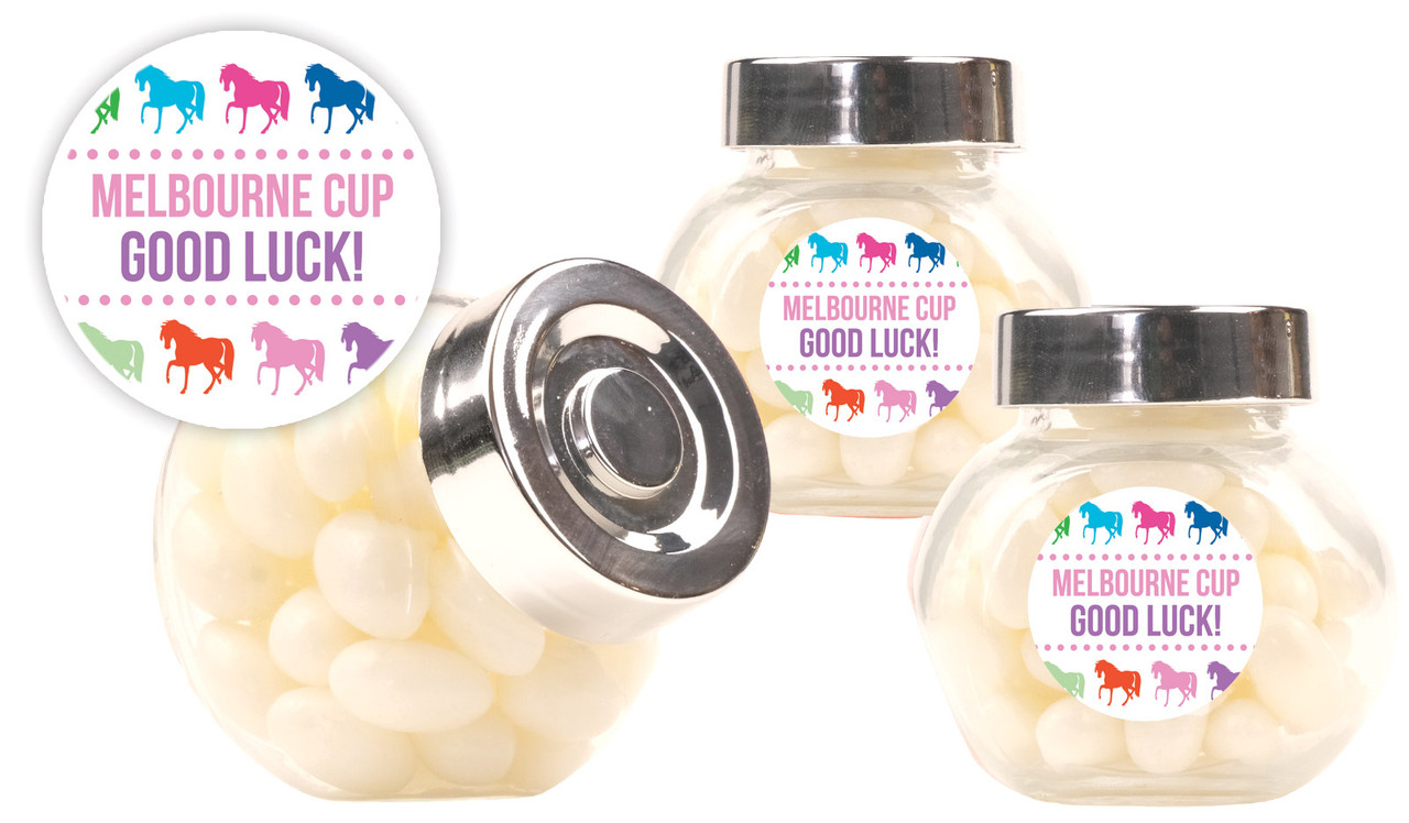 Rainbow Horses Melbourne Cup Horse Racing Mini Candy Jar