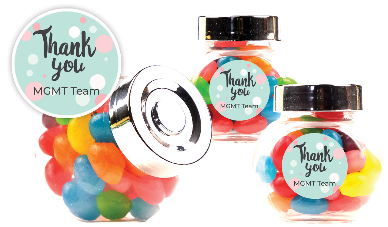 Dots Personalised Mini Candy Jar With Multicoloured Jelly Beans