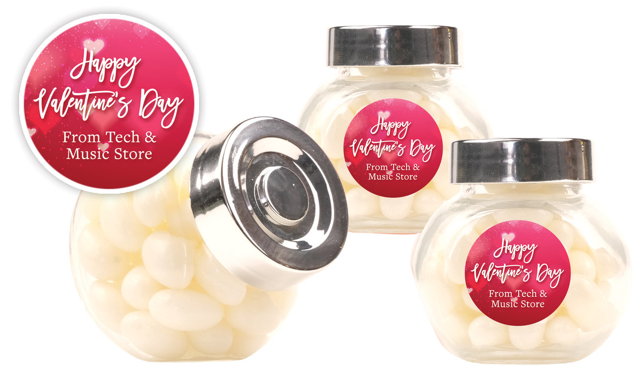 Heart Bokeh Valentines Day Personalised Mini Candy Jar