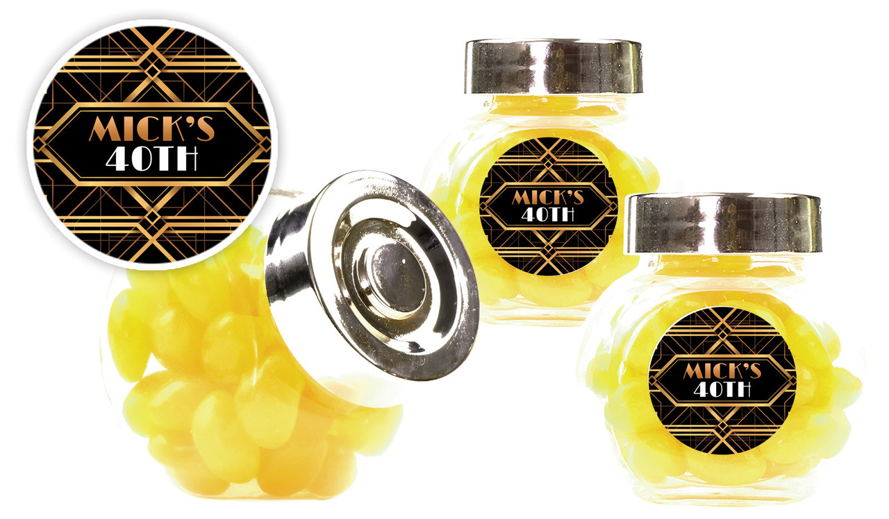 Gatsby Wedding Personalised Mini Candy Jar