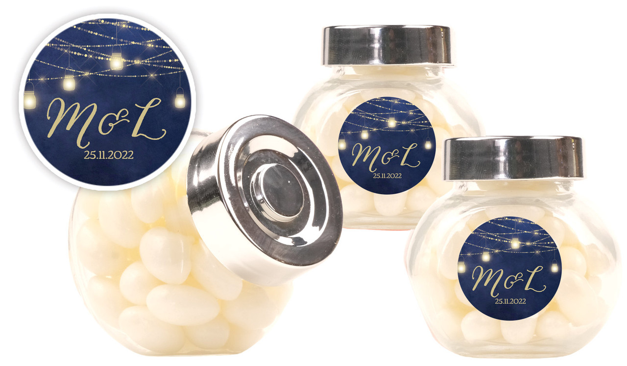 Evening Mason Jars Wedding Personalised Mini Candy Jar