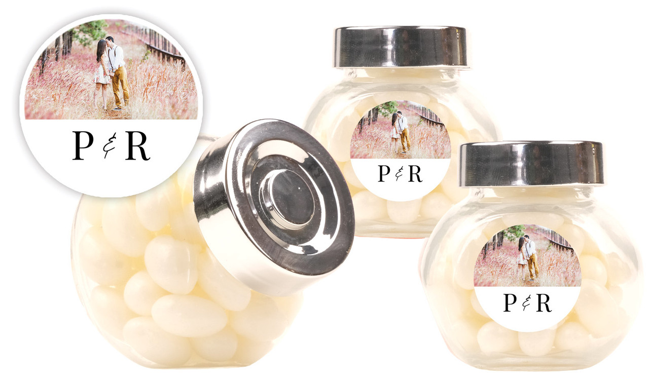Simple Photo Wedding Personalised Mini Candy Jar