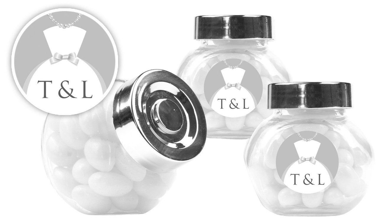 Bride & Groom Dress Wedding Personalised Mini Candy Jar