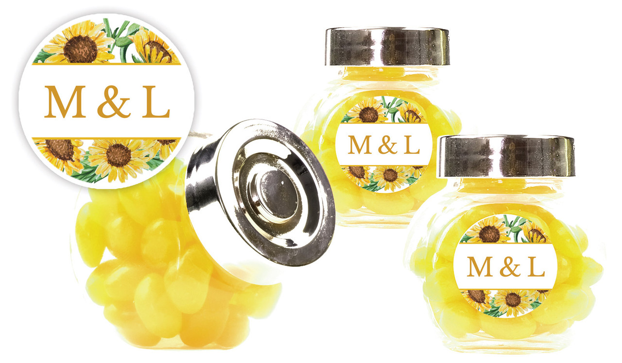 Sunflower Wedding Personalised Mini Candy Jar