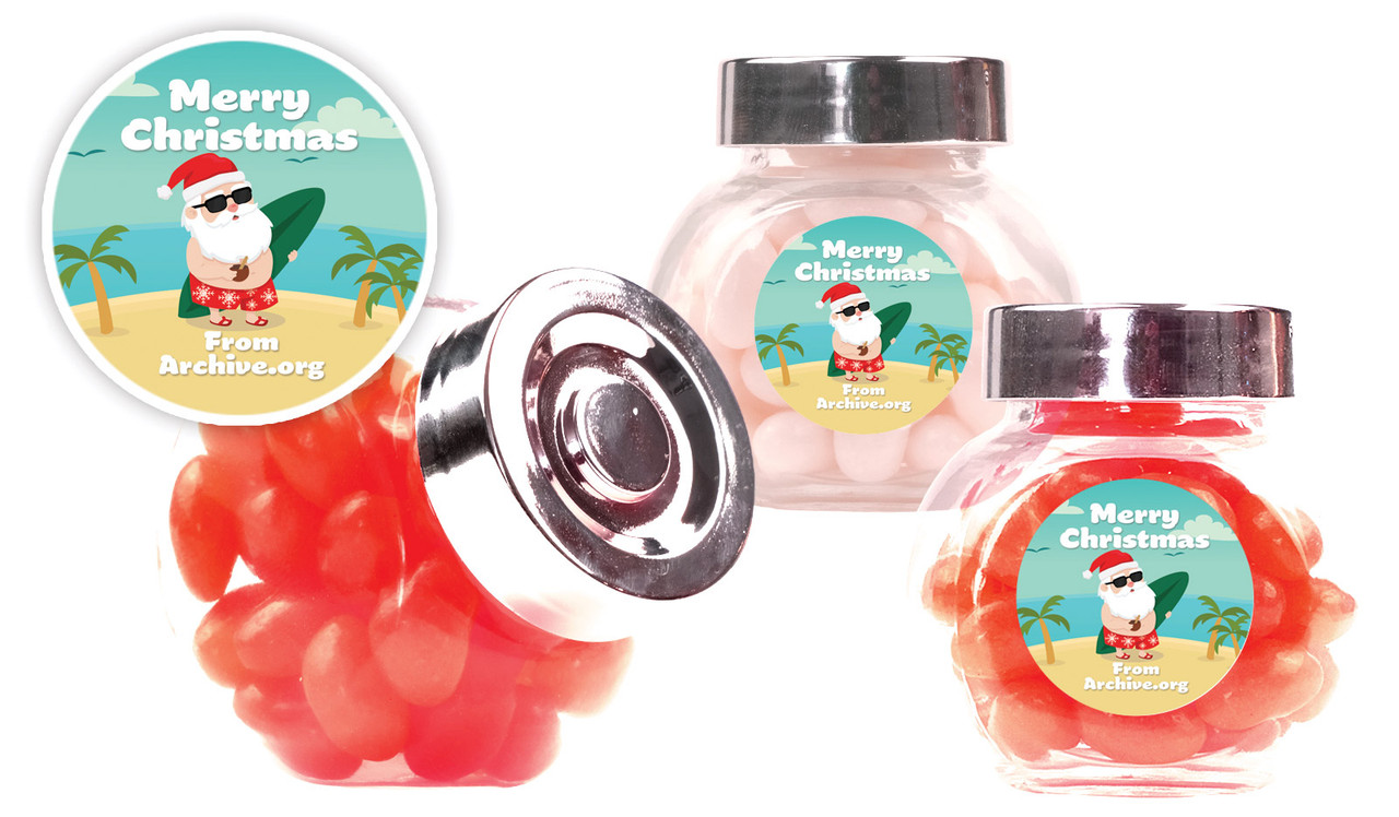 Beach Santa Christmas Personalised Mini Candy Jar