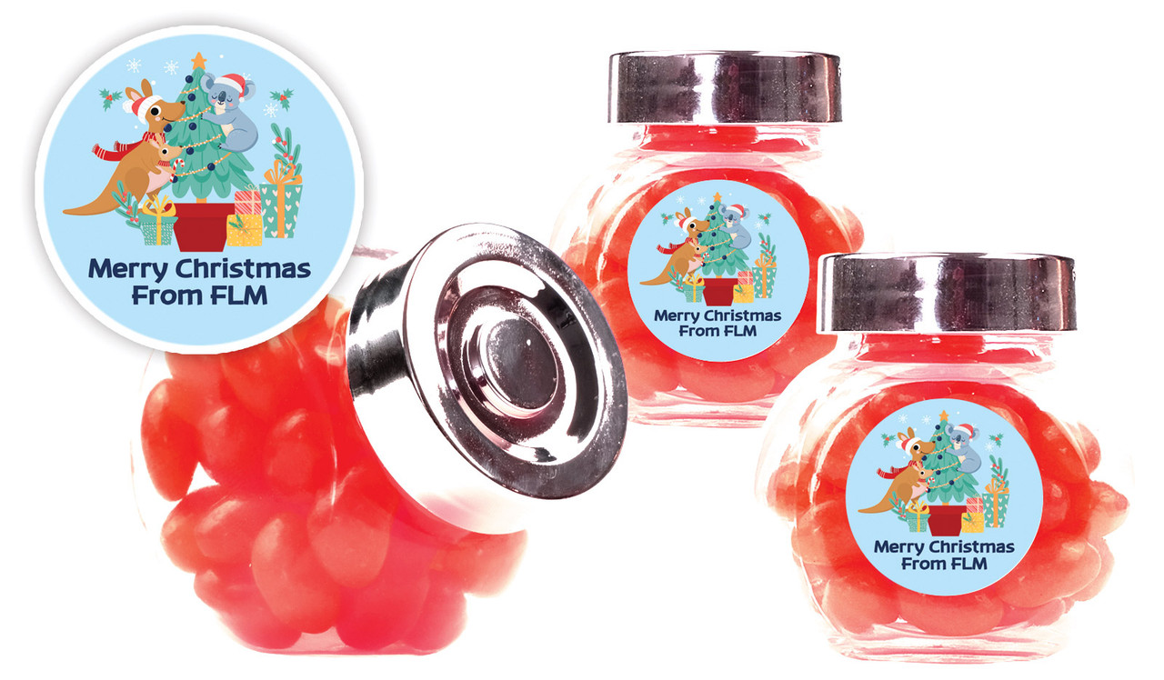 Aussie Animals Christmas Personalised Mini Candy Jar