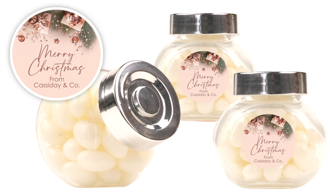 Rose Gold Gifts Christmas Personalised Mini Candy Jar