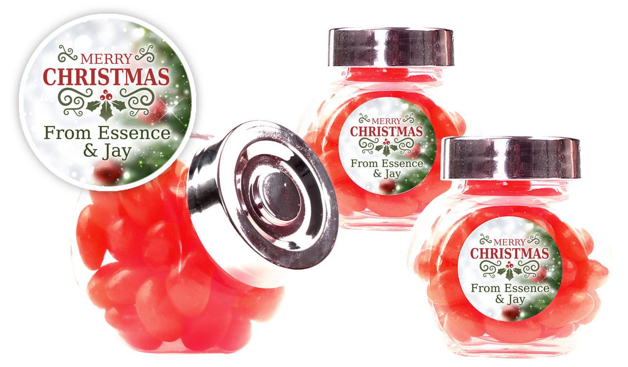 Bokeh Tree Christmas Personalised Mini Candy Jar