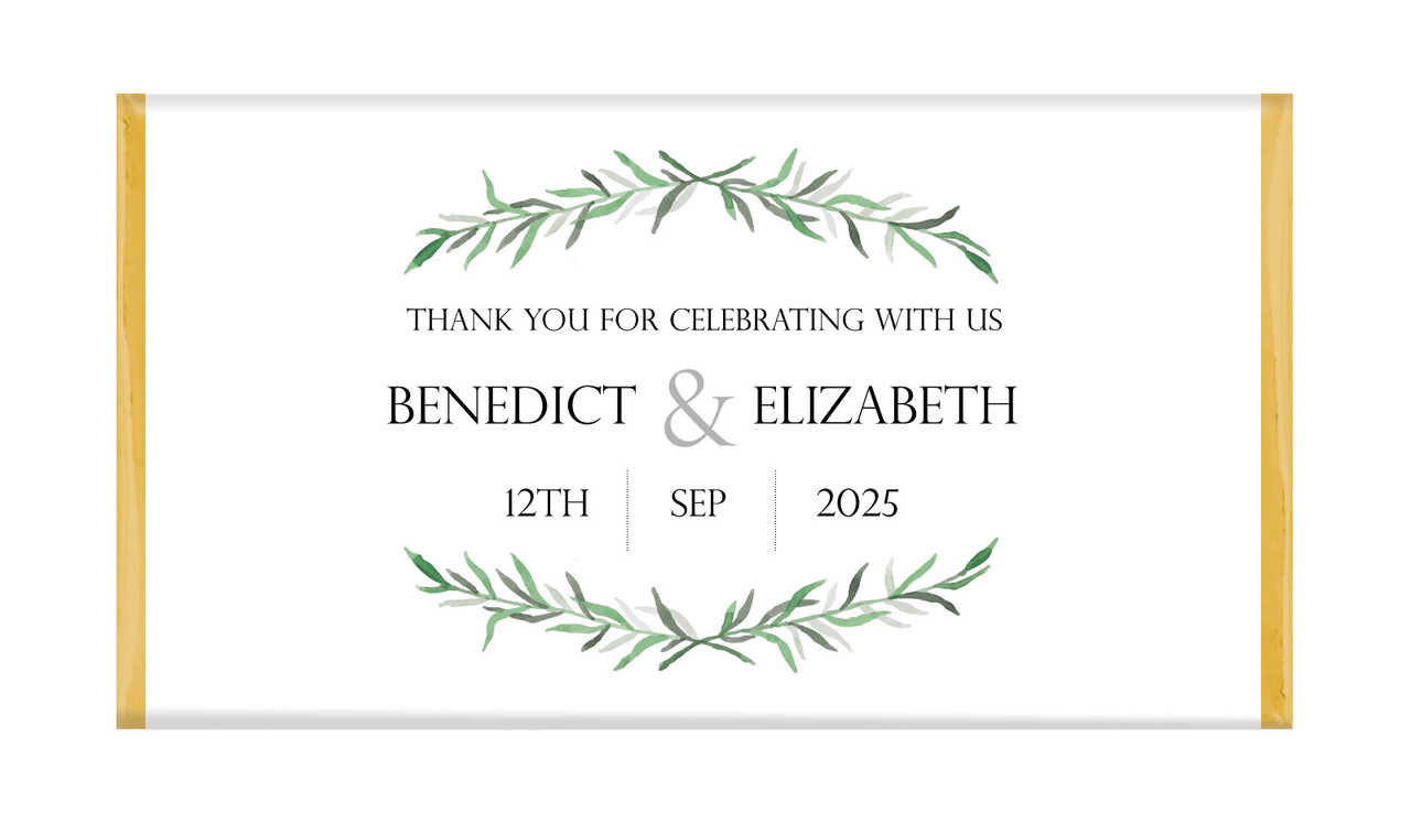 Green Branches Personalised Wedding Chocolates