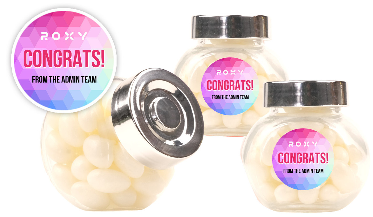 Geometric Congratulations Personalised Mini Candy Jar