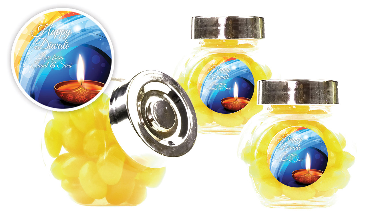 Vibrant Diwali Personalised Mini Candy Jar
