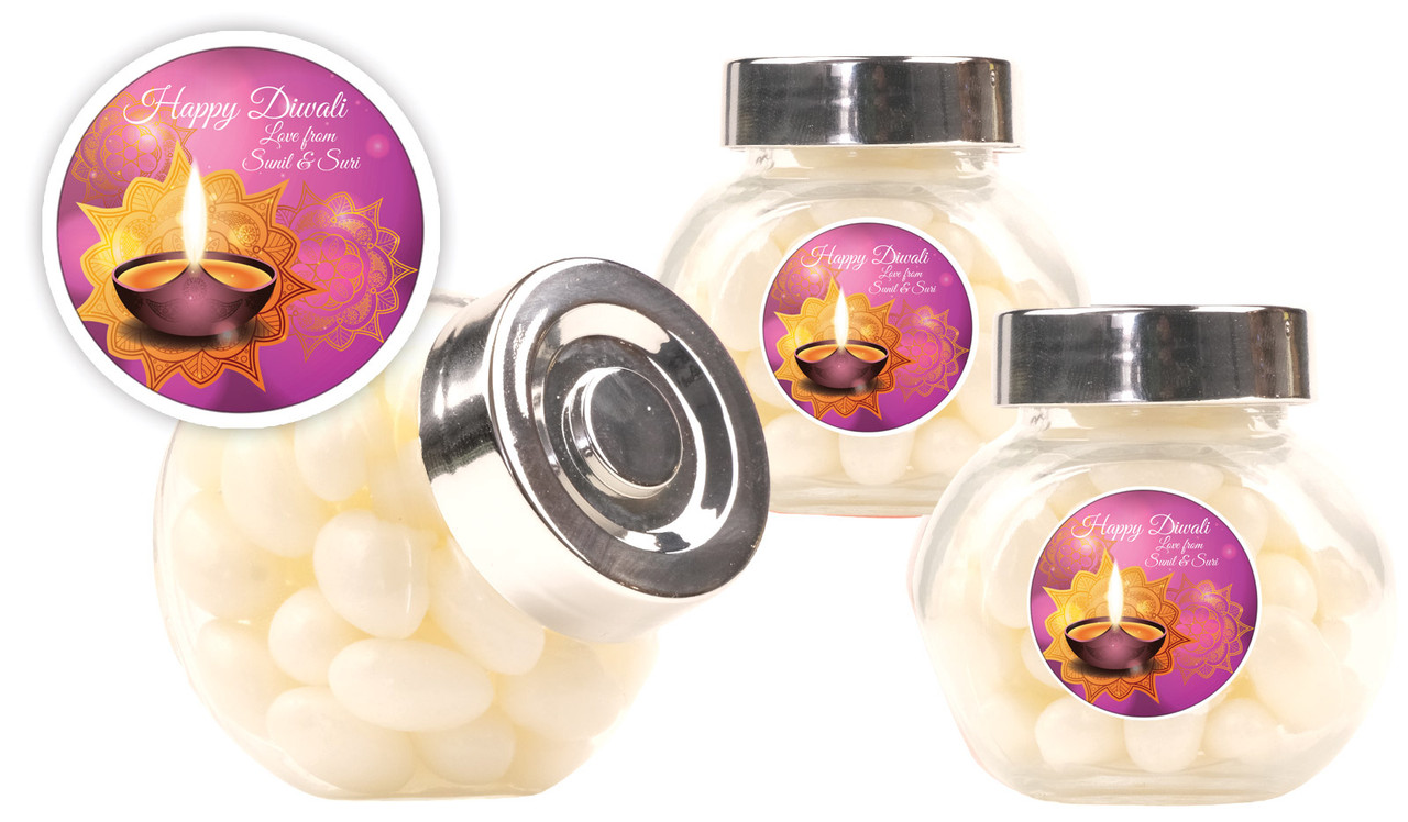 Festive Flames Diwali Personalised Mini Candy Jar