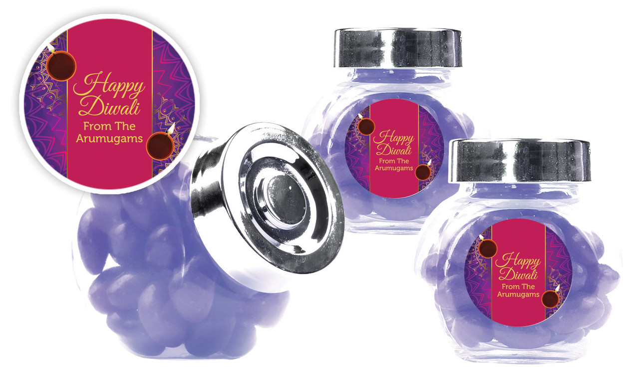Bold Stripe Diwali Personalised Mini Candy Jar