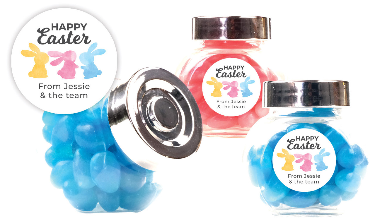 Colourful Bunnies Easter Custom Mini Candy Jar