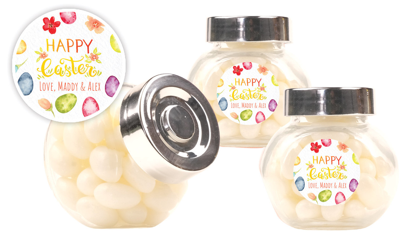 Watercolour Eggs Easter Custom Mini Candy Jar