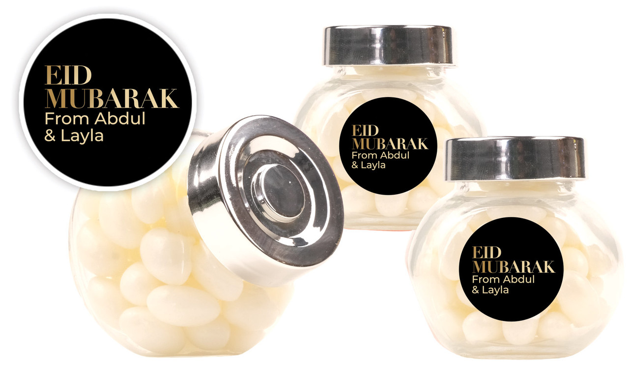 Black Eid Personalised Mini Candy Jar