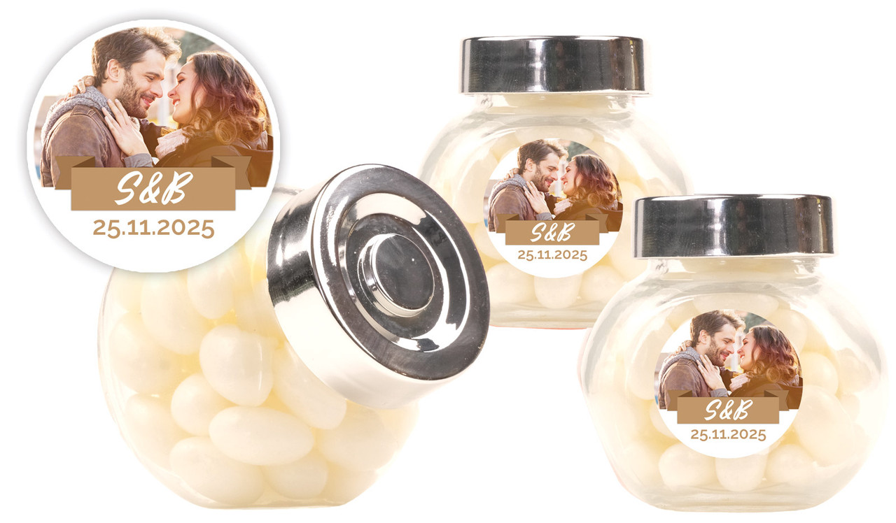 Banner Photo Engagement Personalised Mini Candy Jar