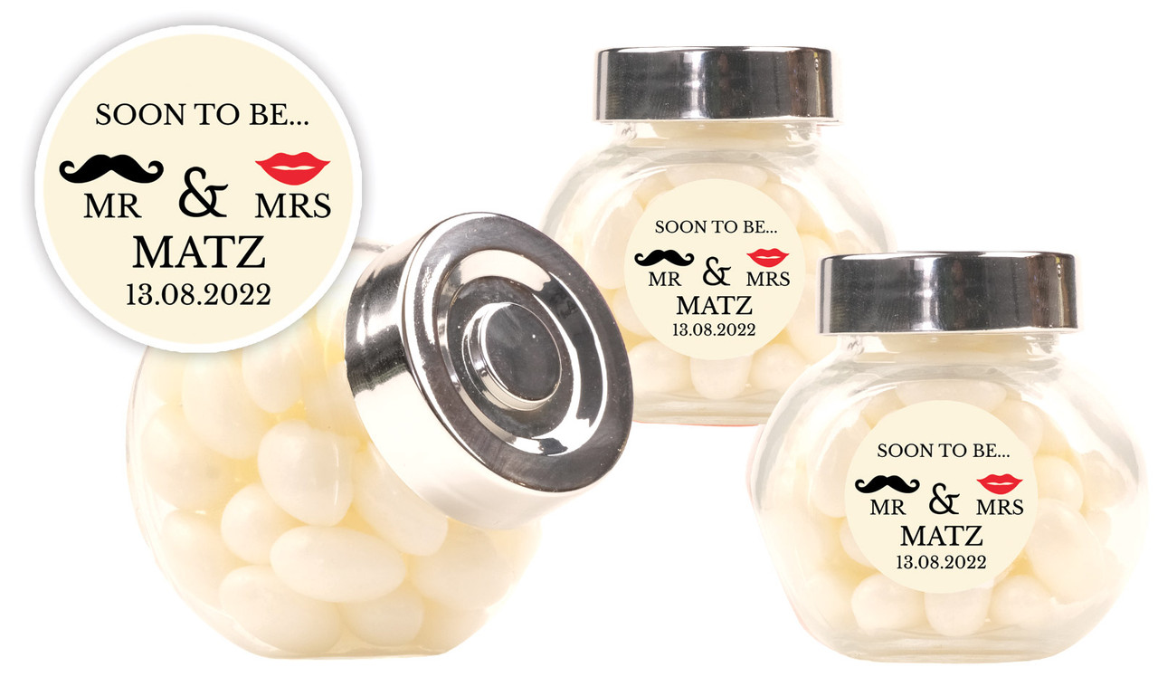 Mr & Mrs Engagement Personalised Mini Candy Jar