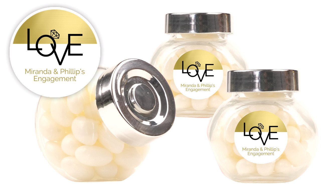 Love Letters Engagement Personalised Mini Candy Jar