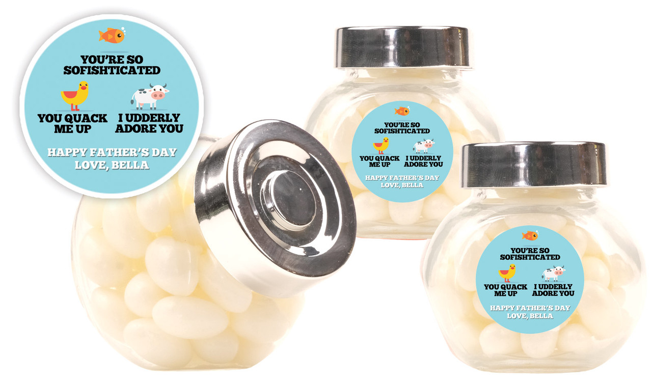 Dad Jokes Fathers Day Personalised Mini Candy Jar
