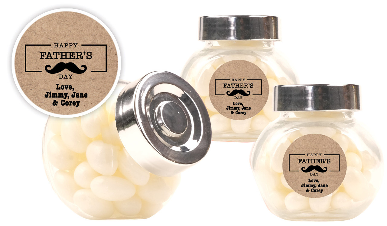 Kraft Moustache Fathers Day Personalised Mini Candy Jar