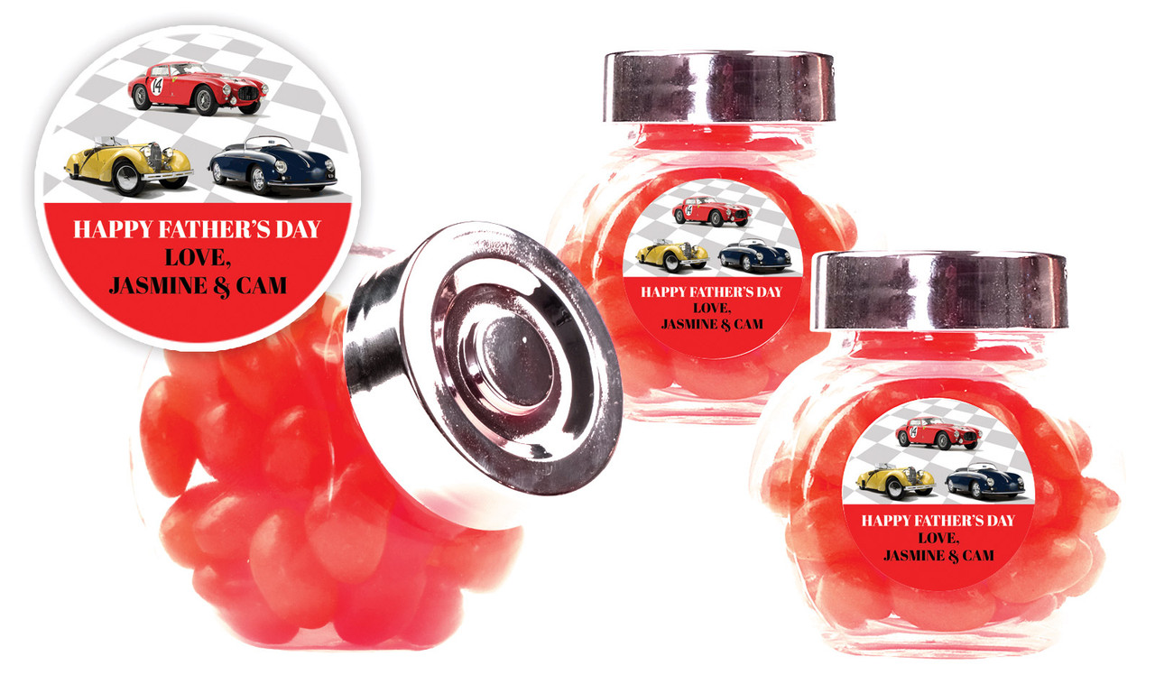 Cars Of Yesteryear Fathers Day Personalised Mini Candy Jar