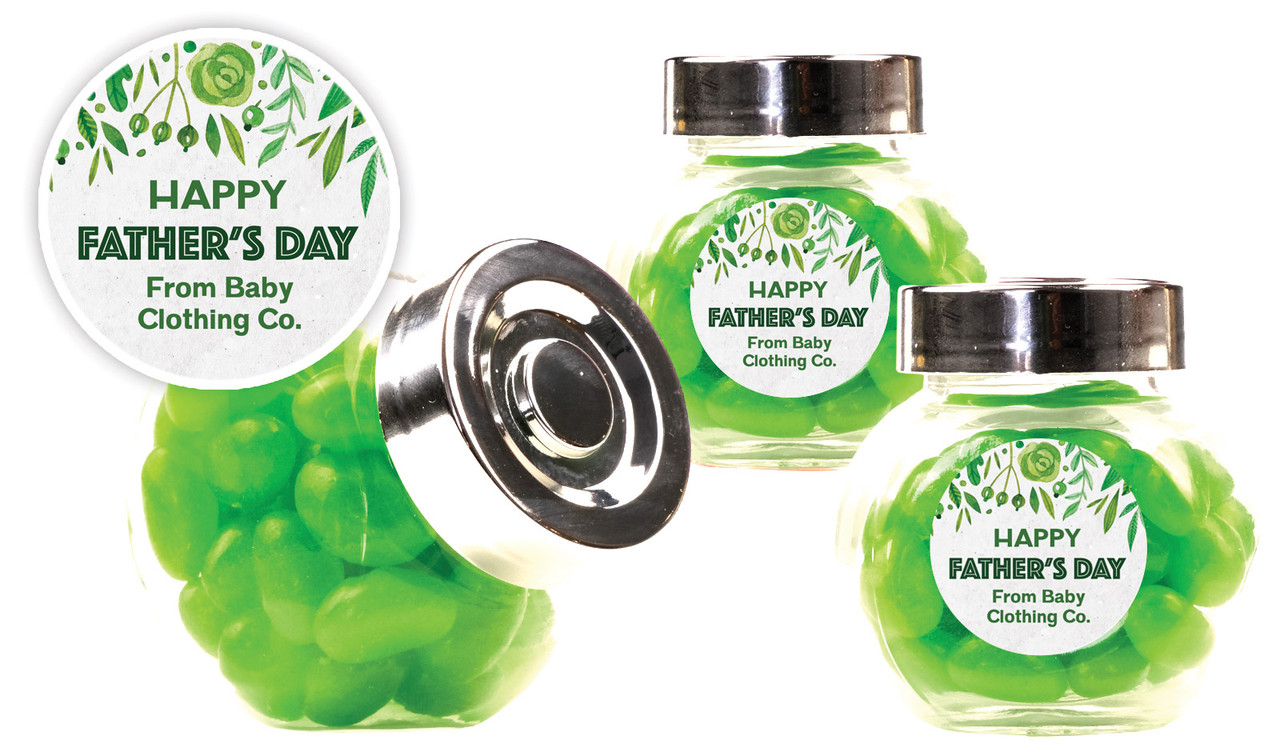 Garden Greenery Fathers Day Personalised Mini Candy Jar