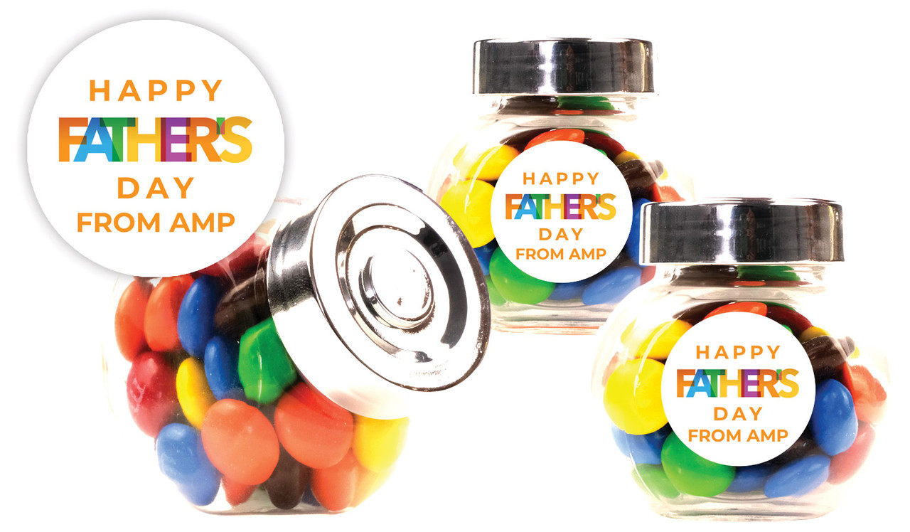 Colourful Fathers Day Personalised Mini Candy Jar