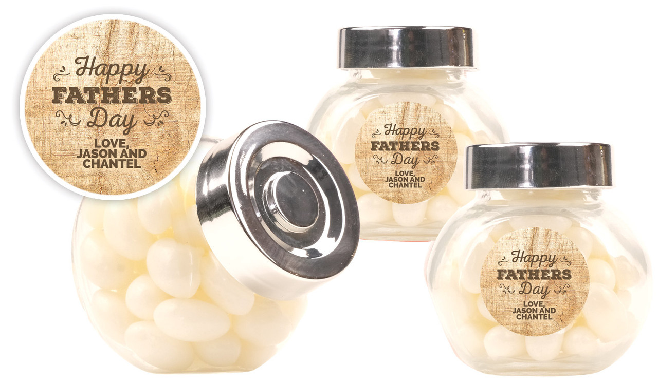Timber Message Fathers Day Personalised Mini Candy Jar
