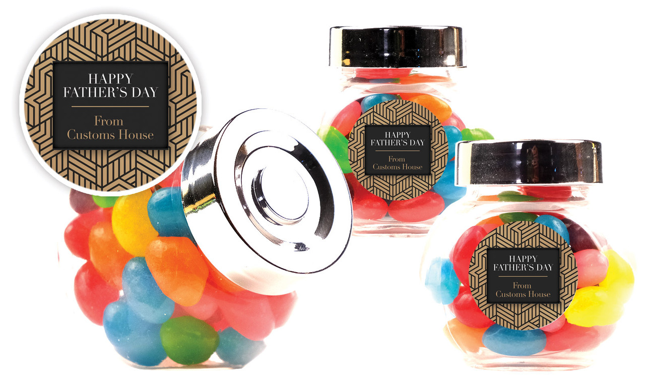 Deco Fathers Day Personalised Mini Candy Jar With Multicoloured Jelly Beans