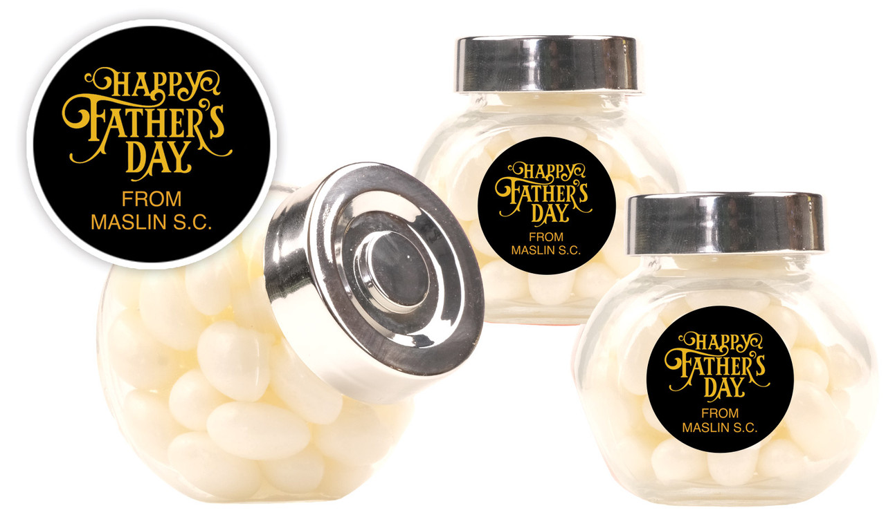 Golden Emblem Fathers Day Personalised Mini Candy Jar