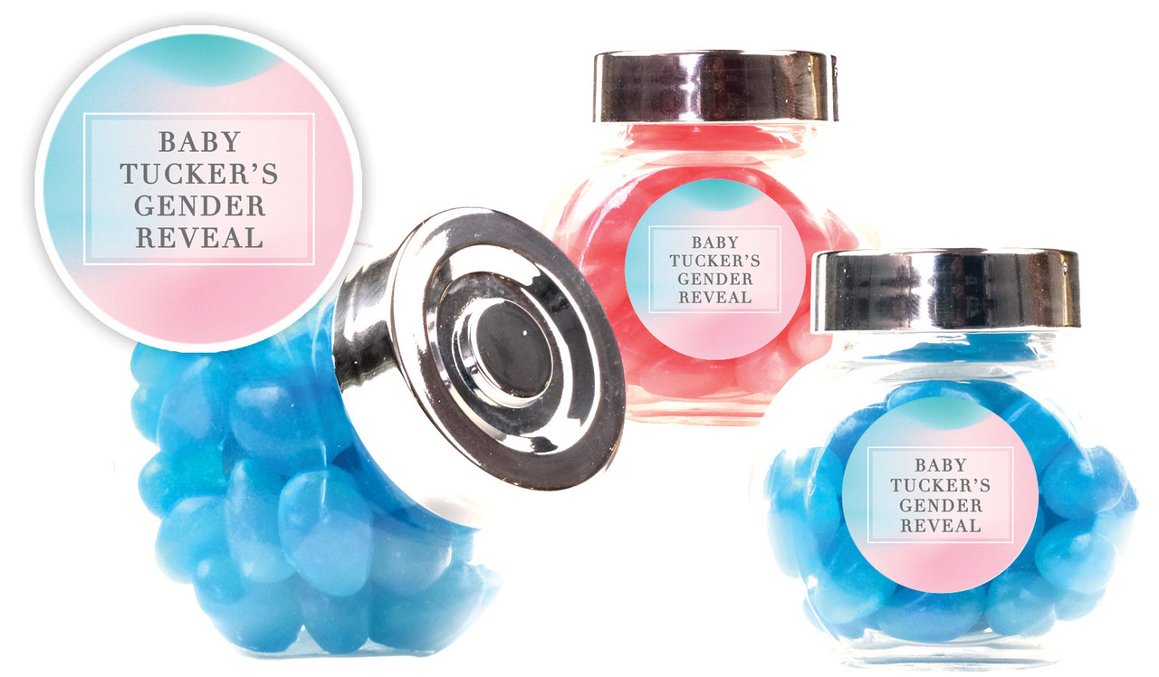 Blended Gender Reveal Personalised Mini Candy Jar