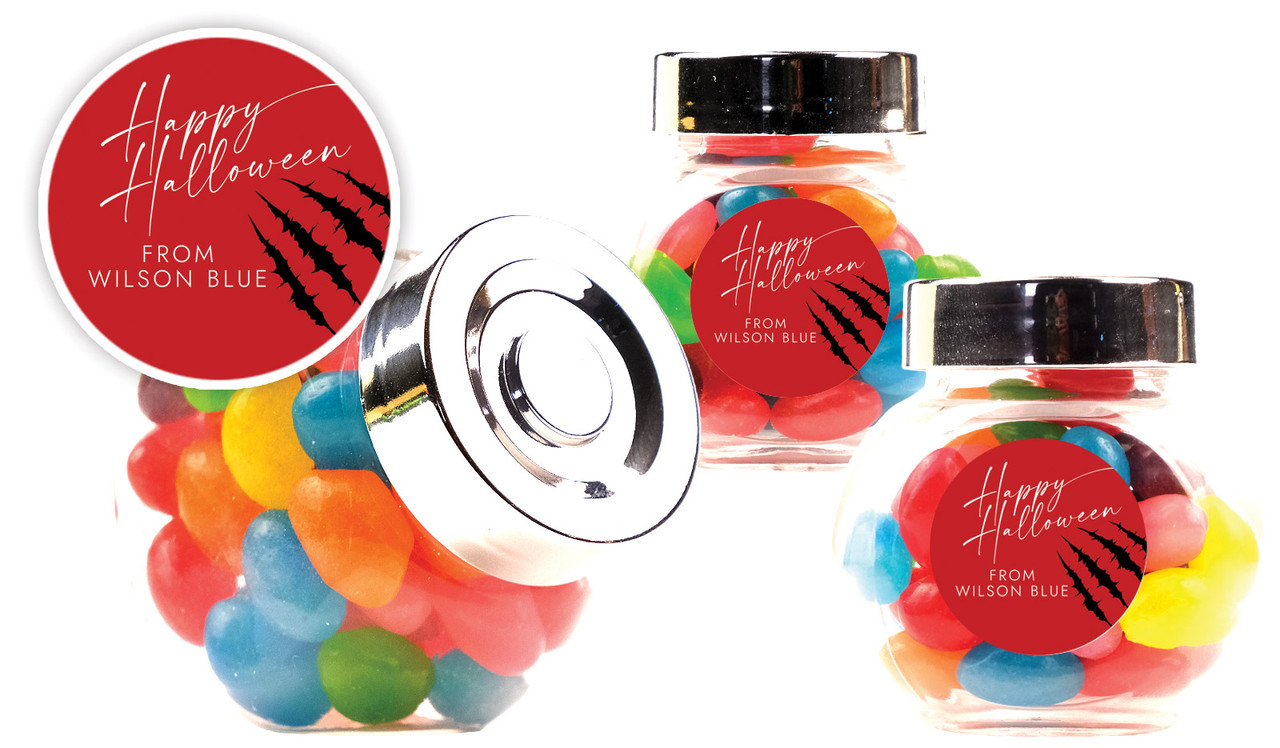 Slash Halloween Personalised Mini Candy Jar With Multicoloured Jelly Beans