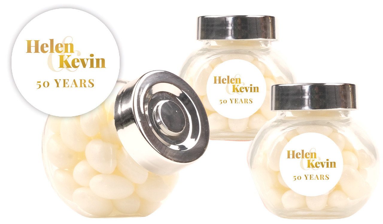 Bold Names Anniversary Personalised Mini Candy Jar