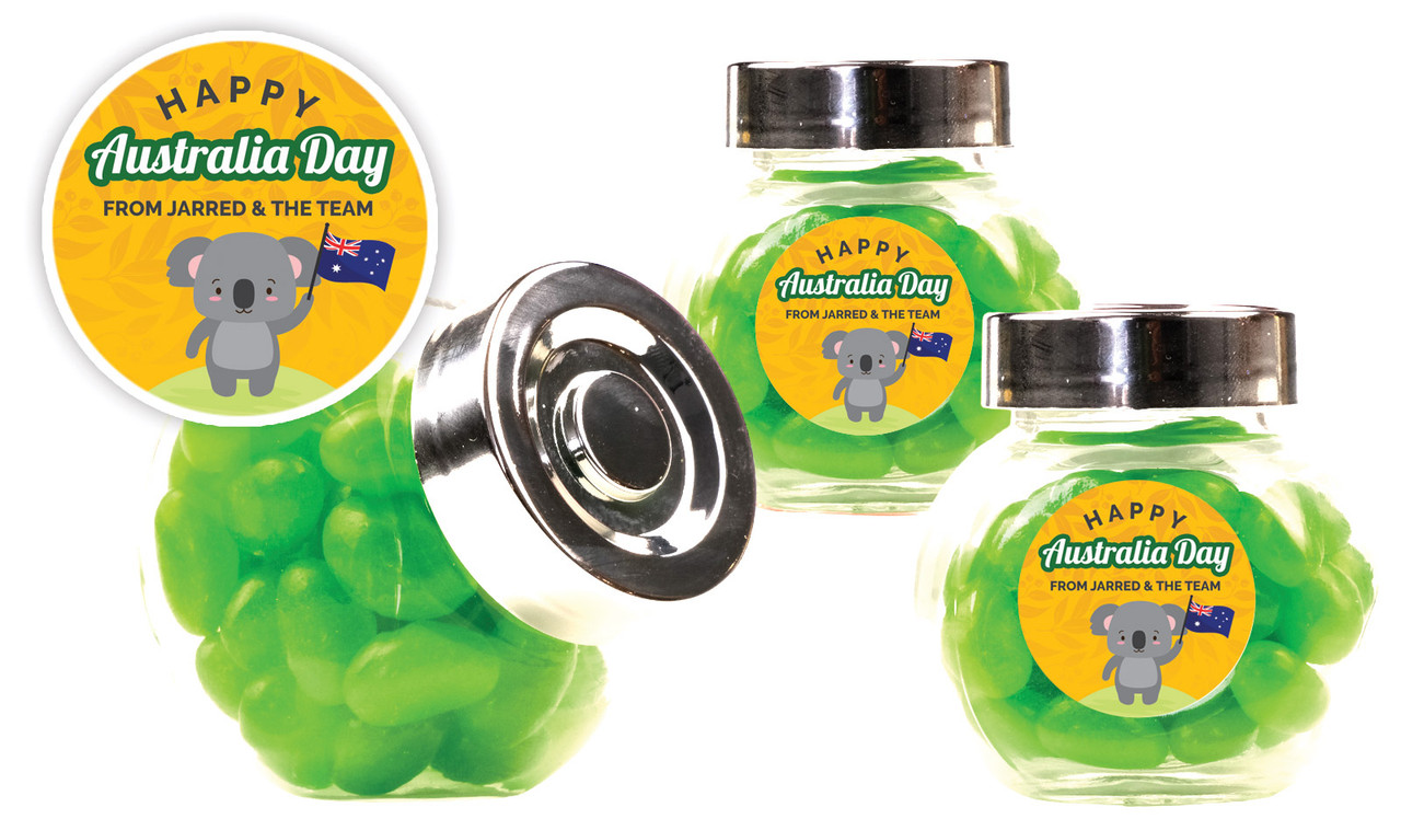 Cute Koala Australia Day Personalised Mini Candy Jar
