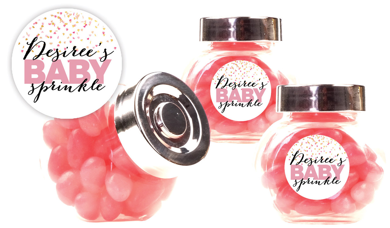 Sprinkle Confetti Baby Shower Personalised Mini Candy Jar