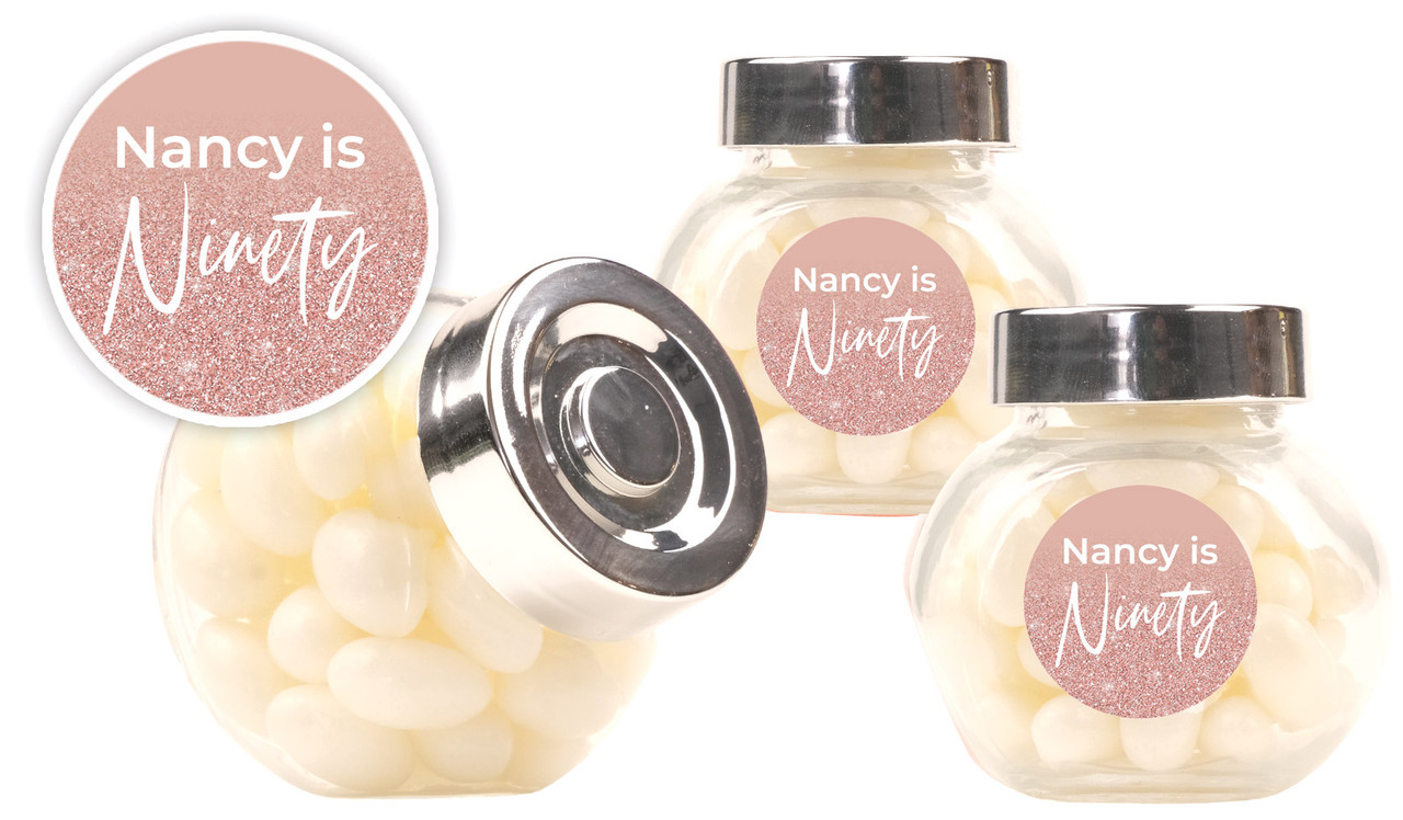 90th Birthday Personalised Mini Candy Jar