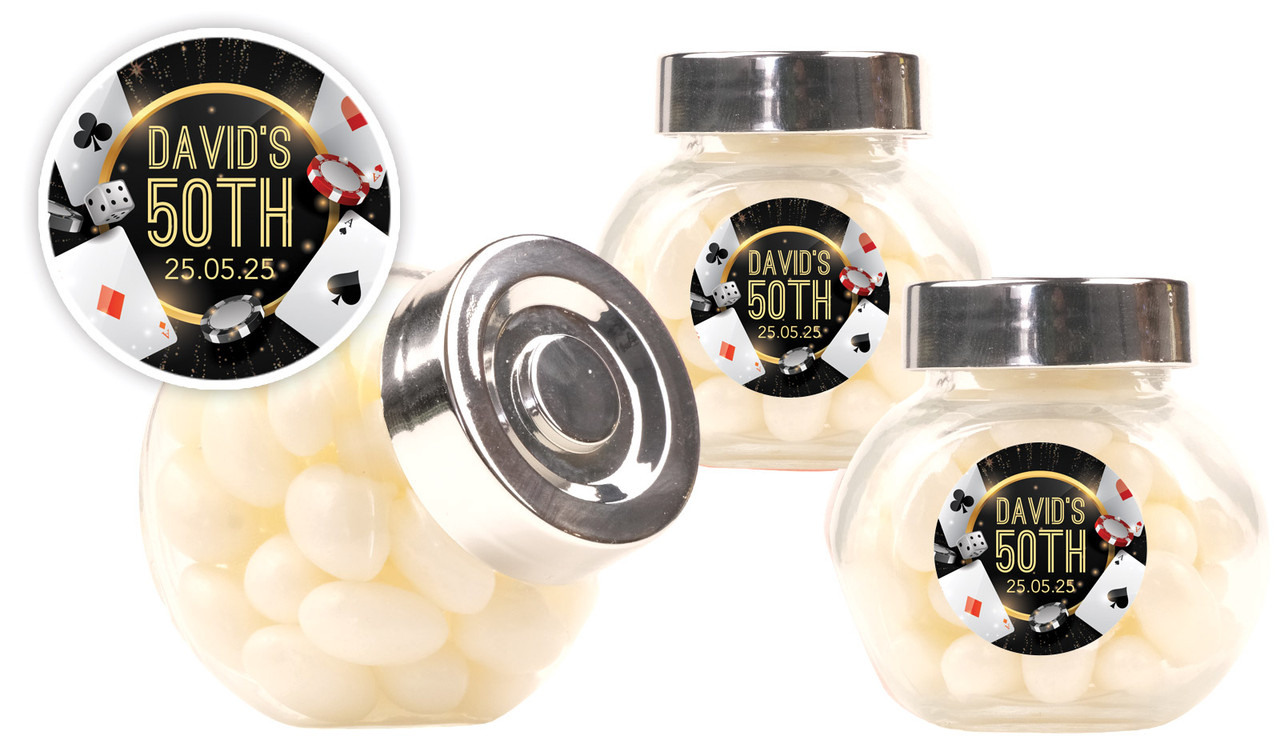 Casino Personalised Mini Candy Jar