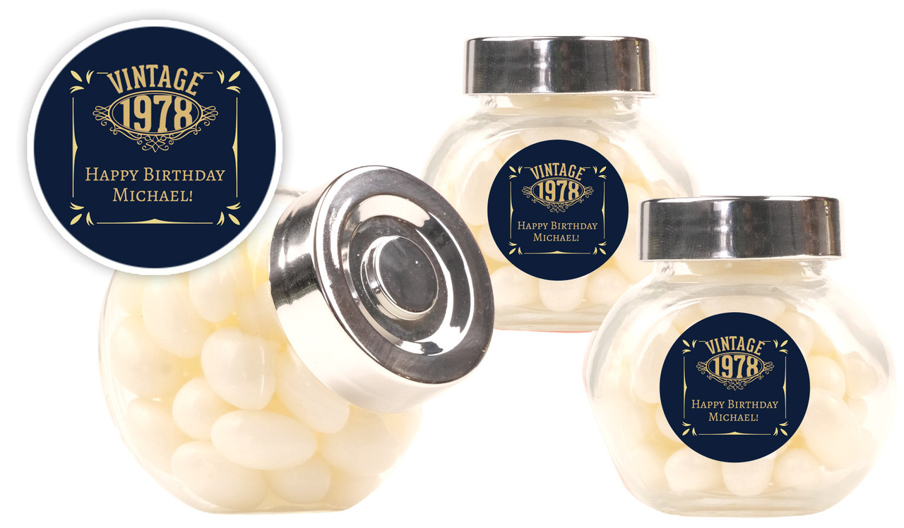 Vintage Year Personalised Mini Candy Jar