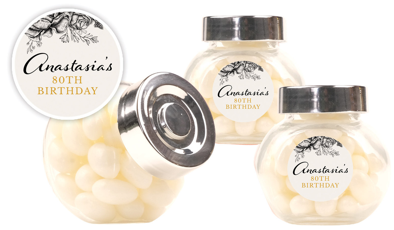 Vintage Roses Personalised Mini Candy Jar