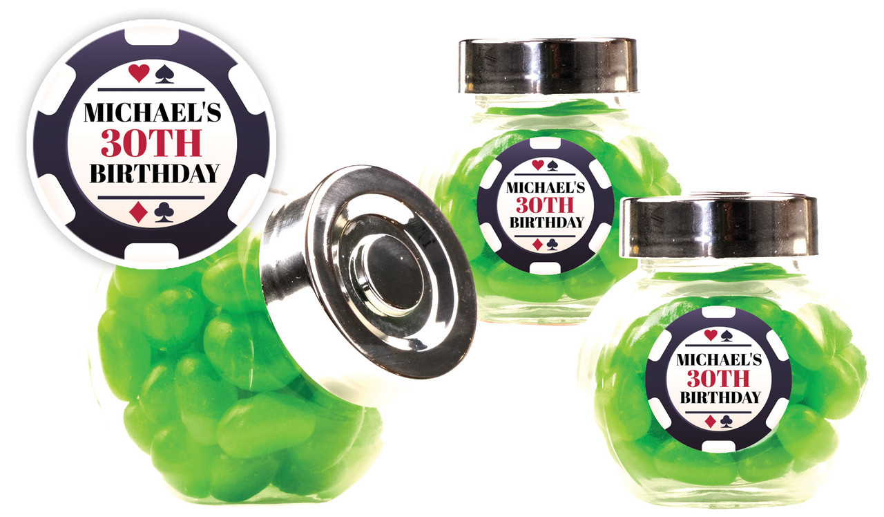 Poker Night Personalised Mini Candy Jar