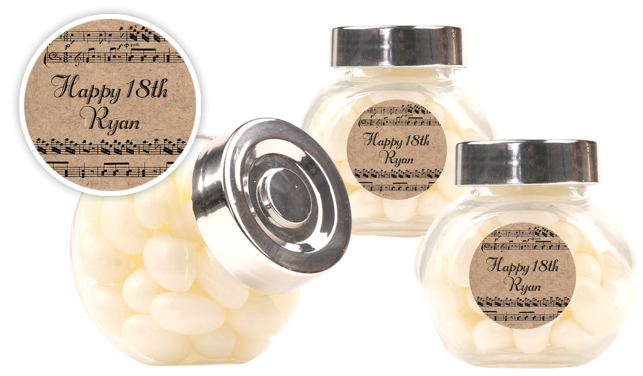 Music Notes Personalised Mini Candy Jar