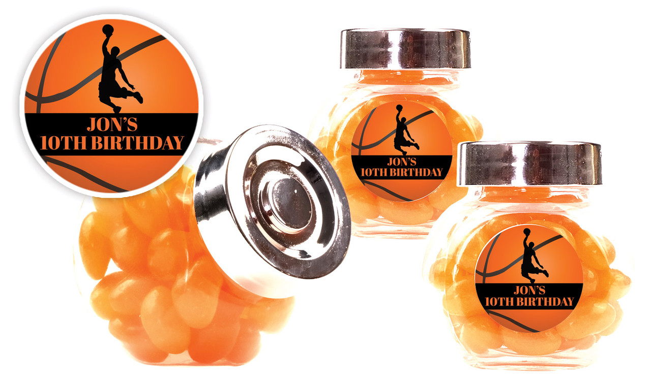 Basketball Kids Party Personalised Mini Candy Jar